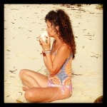 Blowing prayers into Conch Shell
